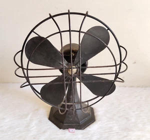 Antique Brass & Cast Iron Black Electric Table Fan Decorative Collectible I976 - Picture 1 of 7