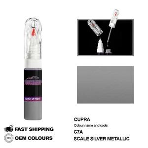 FOR CUPRA SCALE SILVER C7A Touch Up Paint Pen Brush Fix Kit Scratch Chip Set - Picture 1 of 8