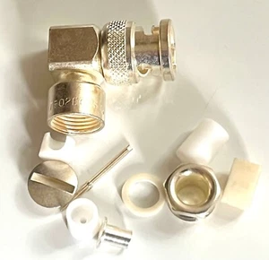 SILVER PLATED RIGHT ANGLE ELBOW BNC PLUG 75 OHM MALE BEST QUALITY ad2n17 - Picture 1 of 3