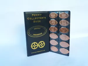 Penny Collector's Book + 2 Pressed Pennies - Elongated Coin Passport/Album/ - Picture 1 of 4