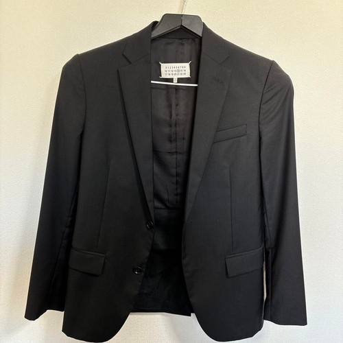 Maison Margiela 14 100% lana sartoriale giacca blusa uomo 44 nero sfiato centrale