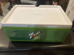 Coleman Party Stacker Lime Green 7UP Insulated Cooler Model 6225 Very Clean - Picture 1 of 8