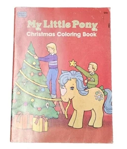 My Little Pony Christmas Coloring Book 1st Printing 1984 Uncolored Vintage - Picture 1 of 8