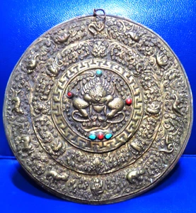 Old Tibet Bronze Buddhism 12 Zodiac Symbol Beast Wall Painting Shrines - Picture 1 of 6