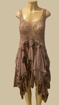 Vestido Origami Mocha Crochet Encaje Mediano/Grande Foto 1 de 3