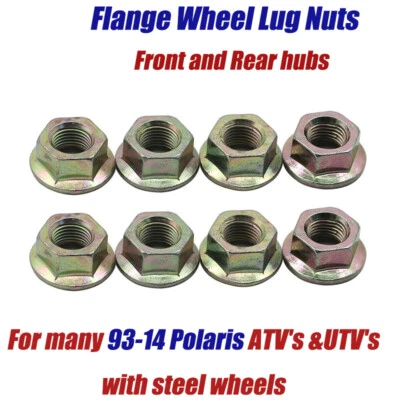 8X For Polaris Ranger 400 500 570 700 800 Flange Wheel Lug Nut Kit 542459 ATV - Image 1 of 4