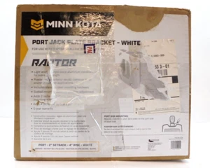 Minn Kota Raptor Port Jack Plate Bracket, 4" Rise 2" Setback, White 1810366 - Picture 1 of 6