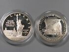 2 Proof Silver US Commemorative Dollars: 1986-S & 1987-S In Capsules.  #13