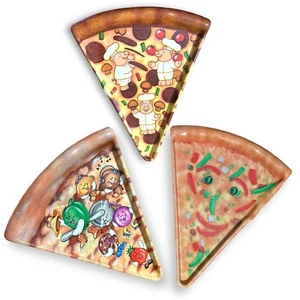Platos de fiesta de plástico en forma de rebanada de pizza malva Deborah vintage años 90 - un plato - Imagen 1 de 8