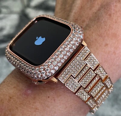 Serie 4,5,6,SE 40mm Oro Rosa Laboratorio Diamante Apple Watch Estuche + Correa Apple Watch  Foto 1 de 4