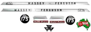 Tractor Bonnet Decal Sticker Set Fits for Massey Ferguson MF175 - Picture 1 of 1