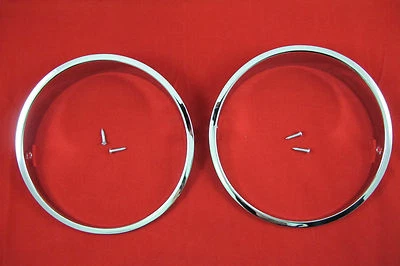 FORD XY GT GS HEADLIGHT SURROUND CHROME DRESS RING PAIR FRONT OF GRILLE INSERT  - image 1 of 2