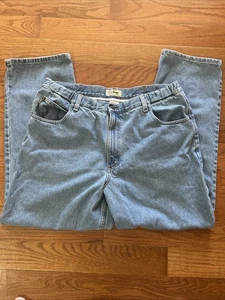 LL Bean Mens Blue Jeans Comfort Waist 38x30 LB004718 100% Cotton Hidden Elastic - Picture 1 of 7