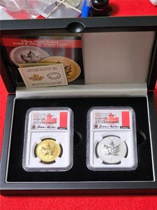 2022 Canada ULTRA High Relief 2 Pc SET 1oz GOLD & 1oz SILVER NGC Rev PF 70 - Picture 1 of 5