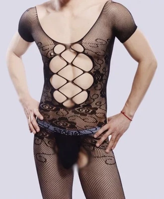 Männer Catsuit Body Stocking Herren Reizwäsche Bodystocking Strumpfhosen Ouvert - Bild 1 von 4