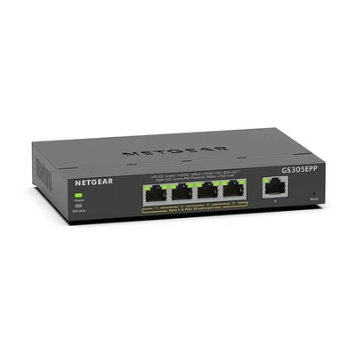 NETGEAR PoE Switch 5 Port Gigabit Ethernet Plus Network Switch (GS305EPP) - with - Image 1 of 4