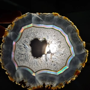 216.45 Ct Big Round Slice Rainbow Iris Agate, Rare Agate Indonesia Iris Agate - Picture 1 of 6