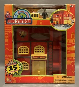 Vintage Carry Along Fire Station Playset By Toy Major W/Figures (New Old Stock) - Picture 1 of 10