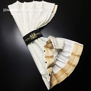 2x Junction Produce White Canary Velvet Gold JP Car Curtains Window Valance 60M - Picture 1 of 11