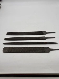 Lot of 4 Vintage 14” Metal Files Rasp, Square, Flat & Half Round Assorted Brands - Picture 1 of 11