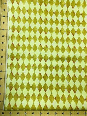 Noche del Cascanueces Amarillo Tostado Diamantes Algodón Venta Tela Por Media Yarda Foto 1 de 3