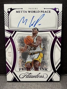 Metta World Peace Auto 2023-24 Flawless Premium Ink Amethyst /3 Ron Artest - Bild 1 von 3