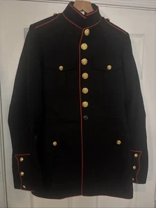 US Marines USMC Enlisted Dress Blue Male Jacket Coat Size 37 Long - Picture 1 of 5