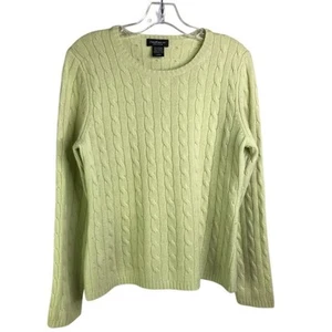 Lord & Taylor Pullover Damen L grün 100% Kaschmir Zopfmuster Pulli klassisch - Bild 1 von 8