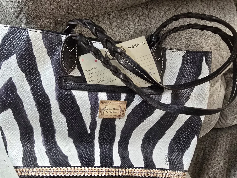 Bolso de Mano Brighton Africa Stories Estampado de Cebra Serpiente Texturizado Foto 1 de 1