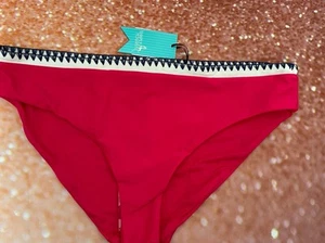 Pantalón de bikini rosa con ribete crema y azul Simply Yours talla UK 20 - Imagen 1 de 4
