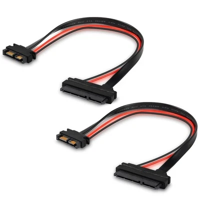Slimline SATA 13-to-22 Pin Adapter Kabel, 7+15 Flex-Verlängerung, 30cm, 2PCS - Bild 1 von 4