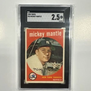 1959 Topps Mickey Mantle Baseball Card #10 - SGC 2.5 New York Yankees - Picture 1 of 3