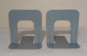 Paar graue Metall Buchstützen klassischer Stil klein leicht 5" hoch sehr guter Zustand - Bild 1 von 10