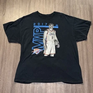 2017 Russel Westbrook MVP Oklahoma City Thunder Shirt Majestic Size XL - Picture 1 of 3