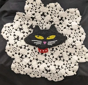 Black Cat Beaded Change Purse - Bild 1 von 13