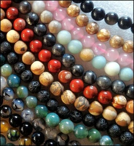 Perles rondes 8mm - 8,5mm pierres semi précieuses naturelles au choix - Bild 1 von 44