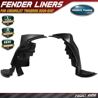 2x Forros de guardabarros interiores delanteros PP protector contra salpicaduras para Chevrolet Traverse 2009-2017 Foto 1 de 4