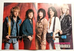 AEROSMITH / STEVEN TYLER / JOE PERRY / 1980'S MAGAZINE CENTERFOLD PINUP POSTER - Picture 1 of 2
