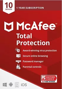 McAfee Total Protection 2025 10 Device 1 Year Antivirus Security - Picture 1 of 1