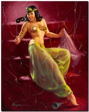 Vintage GIL ELVGREN Pinup Girl CANVAS PRINT Cleopatra costume 32X24"