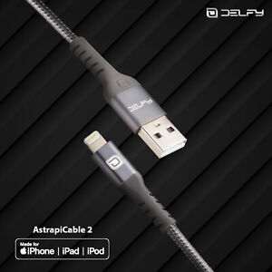 Delfy Apple Certified MFI Lightning Cable iPhone Charger 4ft Strong Aramid Fiber