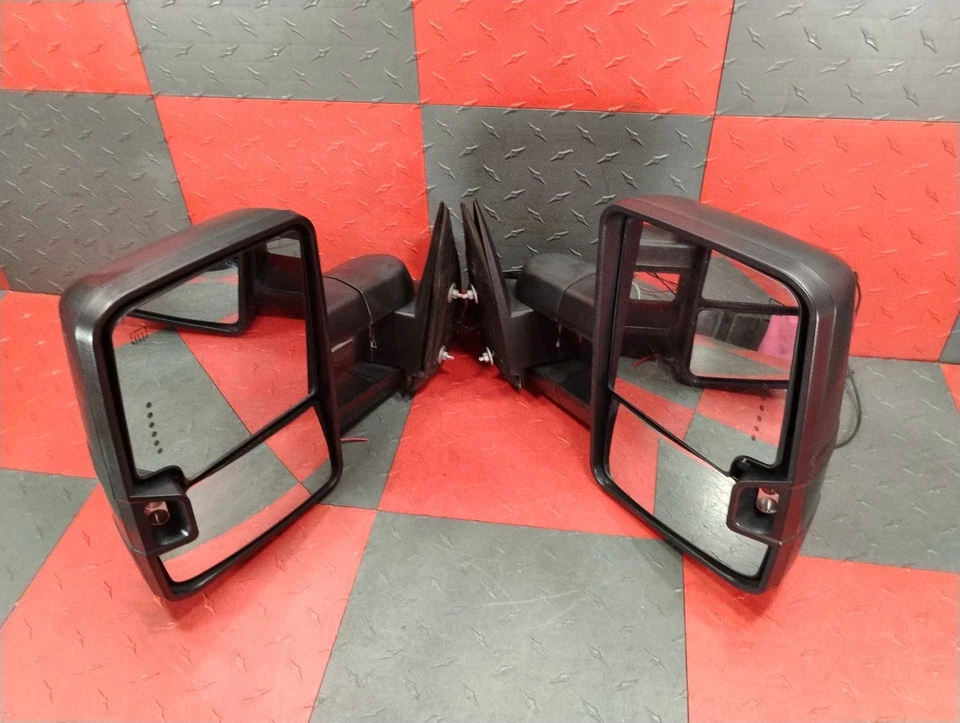 03-05 Juego de 2 espejos retrovisores de puerta Sierra Silverado de doble brazo (negro texturizado con señal) Foto 1 de 4