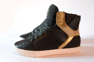 Rare SUPRA 11 45 skytop Muska black gold evo cw skyboot factory 2 vaider 413 tk - Imagen 1 de 7