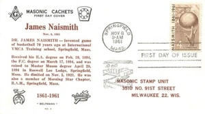 1189 4c NAISMITH BASKETBALL - Beltmann Freimaurer Gütesiegel - Bild 1 von 1