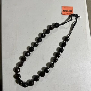 Hawaiian Brown Kukui Nut Lei Necklace 36” Long NWT 1960’s Handmade Hawaii VTG - Picture 1 of 5