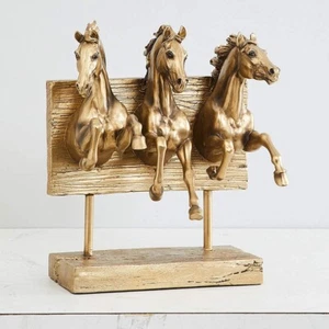 Polyresin Jaguar Pferde auf Ständer Figur Prunkstück für Wohndeko Packung mit 1 Stück - Bild 1 von 5