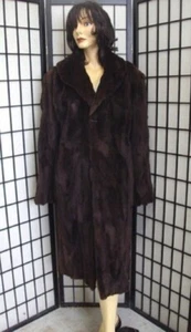EXCELENTE ABRIGO MARRÓN PIEL DE CONEJO CHAQUETA MUJER TALLA 8 mediana - Imagen 1 de 1