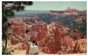 Grüße aus dem Bryce Nationalpark Utah Sonnenaufgang Malen Ansicht rote Felsen Postkarte - Bild 1 von 2