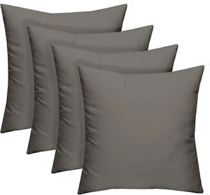 RSH Decor Set of 4 Decorative Outdoor Throw Pillows, 20" x 20" Gray Grey Solid - Picture 1 of 4