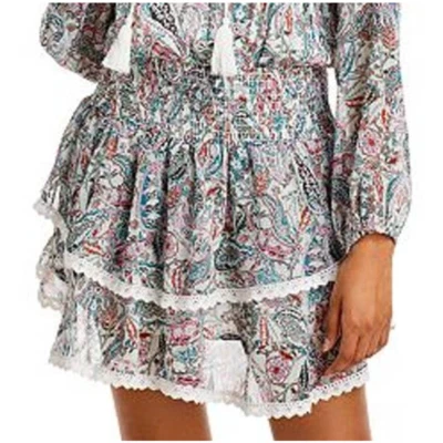 AQUA | Mediana | Falda con volantes en capas cintura ajustada de cachemira Foto 1 de 4